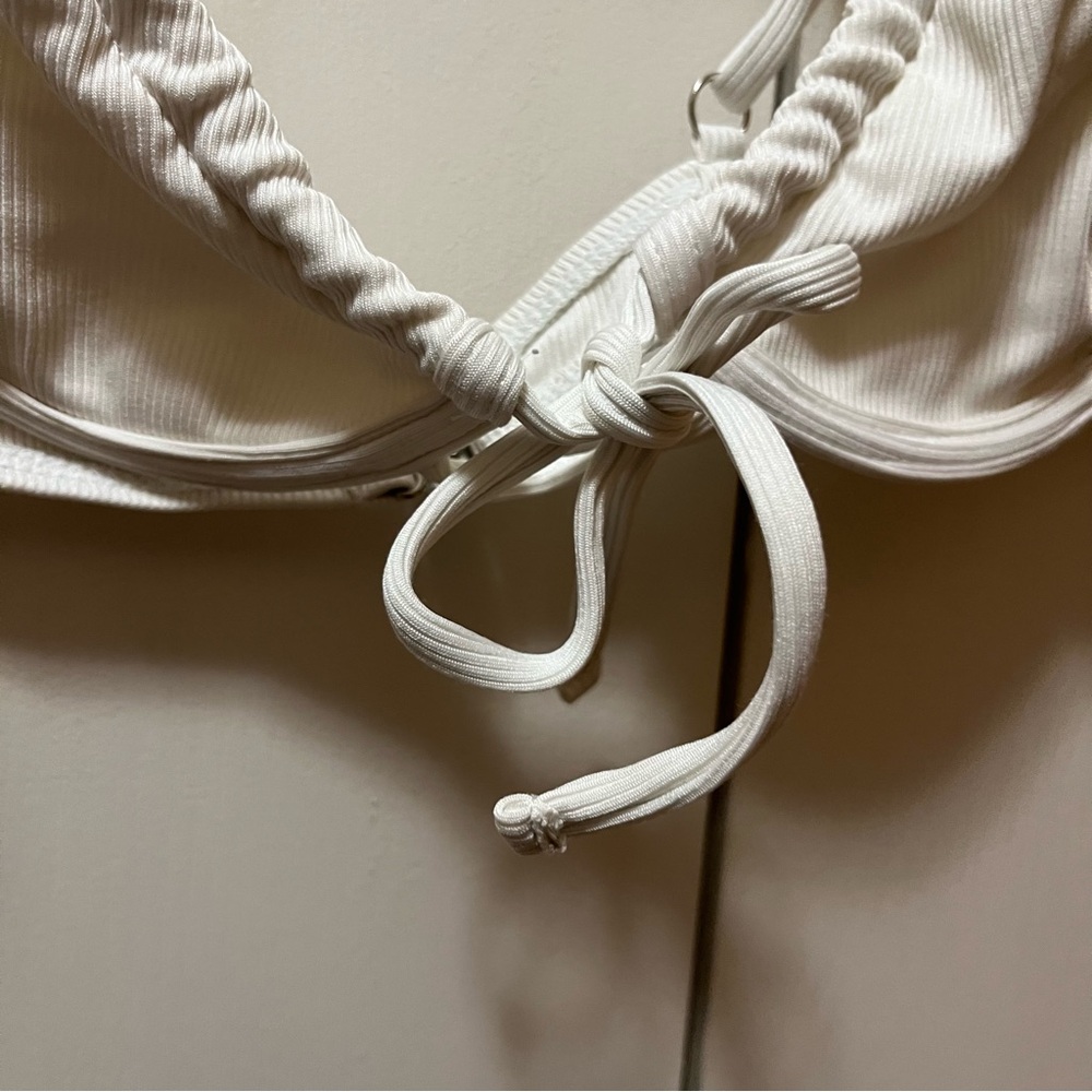 White Tie-Front Bikini with Adjustable Straps - Picture 2 of 7
